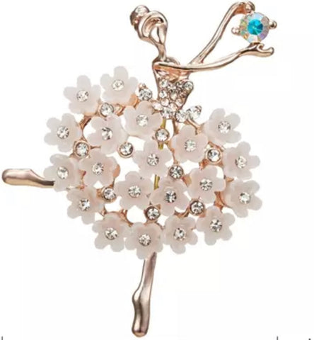 Rhinestone Ballerina Brooch