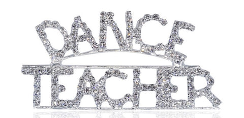 Rhinestone Dance Teacher Brooch