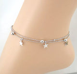 Double chain star and bell anklet